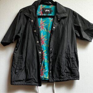 Stussy Black Jacket Tropical Lined Short sleeve jacket Sz M